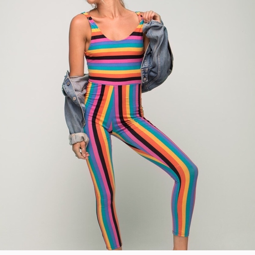 MOTEL ROCKS STRIPED JUMPSUIT